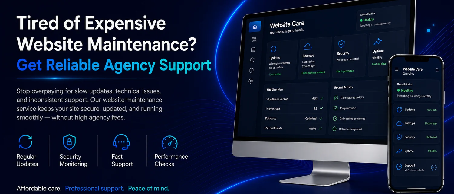 Reliable agency support and website maintenance for local businesses